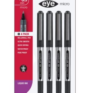 Uni-Ball Eye Micro Rollerball Pens Black (4 Pack)