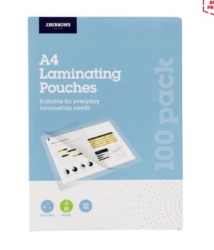 J.Burrows A4 Laminating Pouches Gloss (100 Pack)