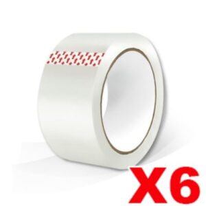 Clear Packaging Tape 48mm x 75m Carton Sealing & Packing Tape (6 Roll)