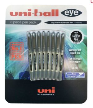 Uni-ball Eye Fine Rollerball Pens Black (8 Pack)