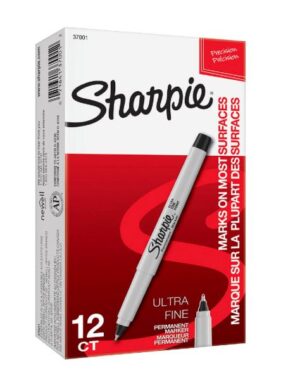 Sharpie Fine Permanent Markers Black (12 Pack)