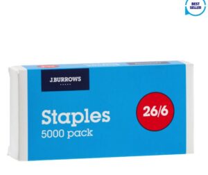 J.Burrows Size 26/6 Staples (5000 Pack)