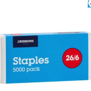 J.Burrows Size 26/6 Staples (5000 Pack)