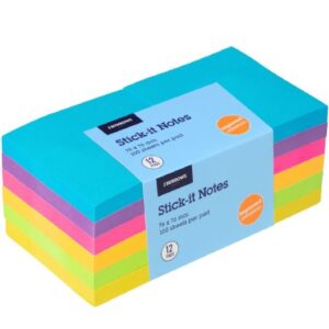 Stick-It Notes 76x76mm Assorted Ultra 12 Pack (OW)