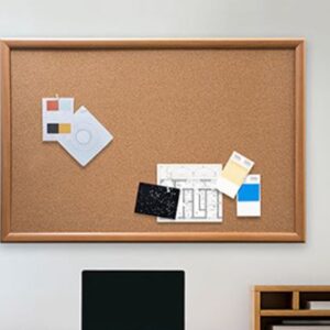 Visionchart Oak Style Frame Corkboard - 900 x 600mm